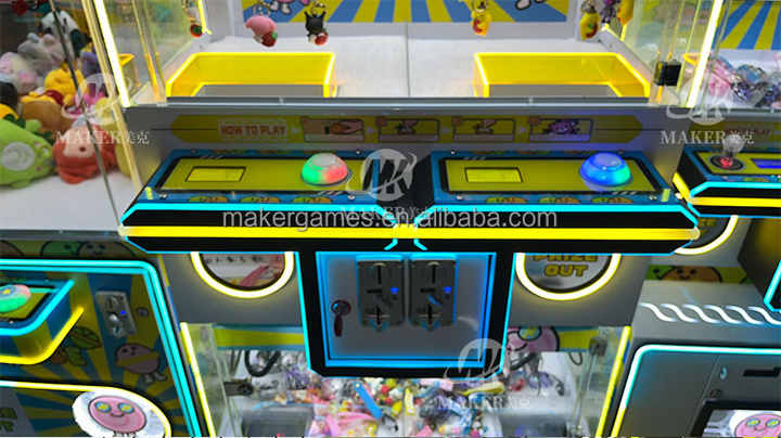 Toy Catcher Prize Arcade Game Small Doll Crane Machines 4 Players Clip Prize Mini Doll Plush Crane Claw Machine