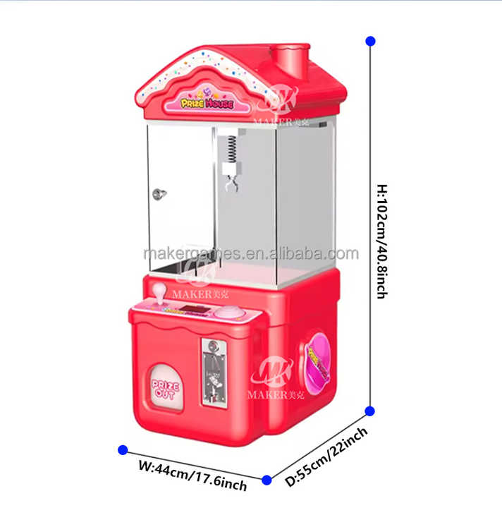 Maker Prize House Mini Claw Machine Toys Crane Arcade Coin Operated Metal Redemption Game Machine Doll Machine