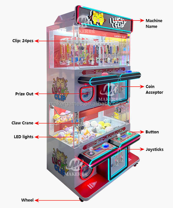 Maker Hot Selling Factory Wholesale 4 Players Double Layer Small Toy Crane Claw Machine Coin Operated Games for Doll Park