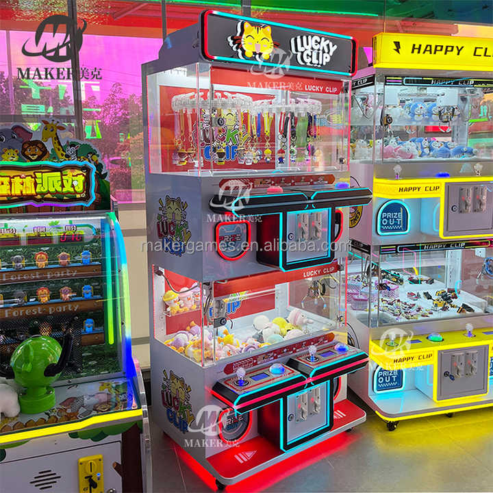 Maker Hot Selling Factory Wholesale 4 Players Double Layer Small Toy Crane Claw Machine Coin Operated Games for Doll Park