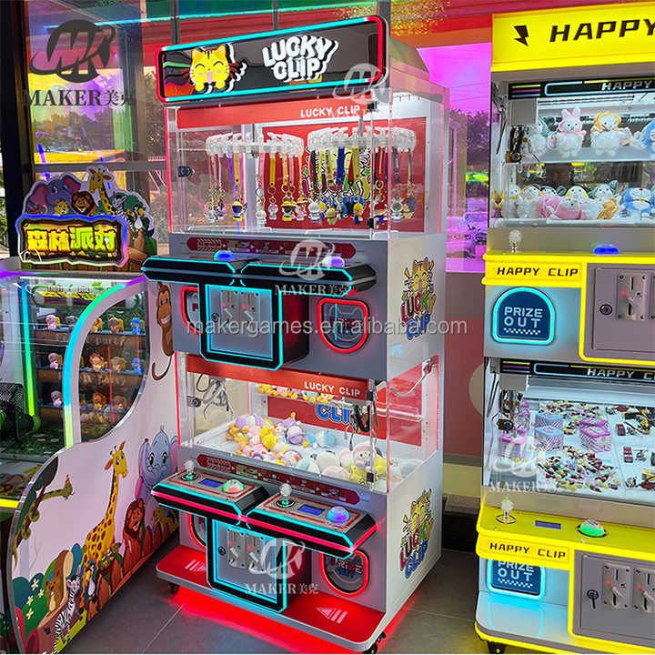 Maker Hot Selling Factory Wholesale 4 Players Double Layer Small Toy Crane Claw Machine Coin Operated Games for Doll Park