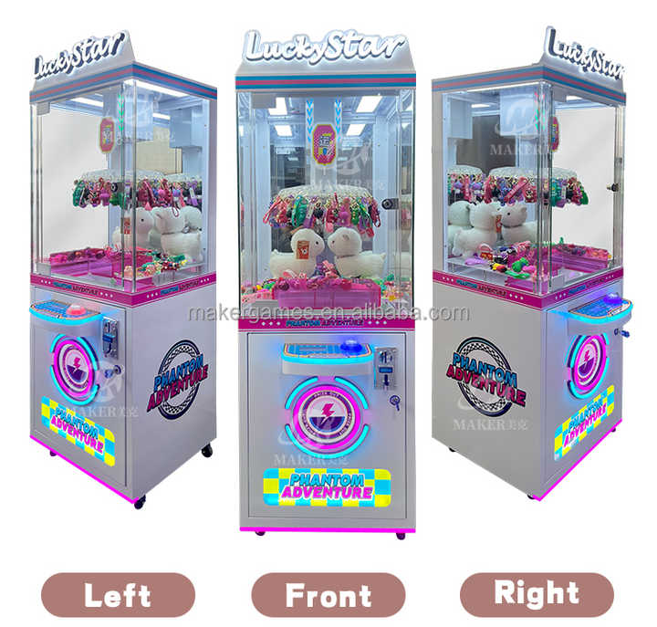 MAKER Factory Price Coin Operated  Clips Lucky Planet 3 Claw Machine Game Prize Crane Machine for Kids