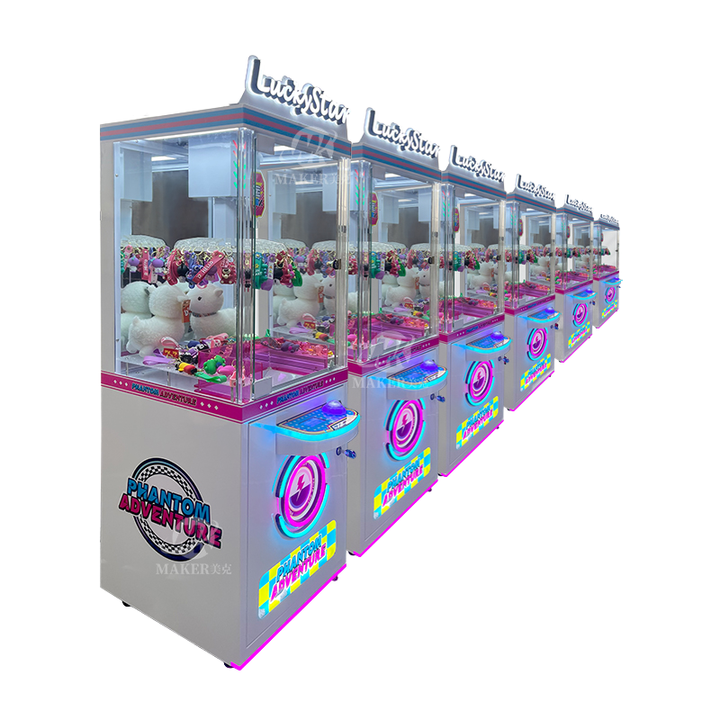MAKER Factory Price Coin Operated  Clips Lucky Planet 3 Claw Machine Game Prize Crane Machine for Kids