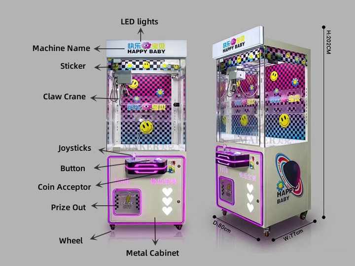 Big Size Claw Crane Machine Shopping Mall Toy Claw Catch Doll Gift Machine for Kids