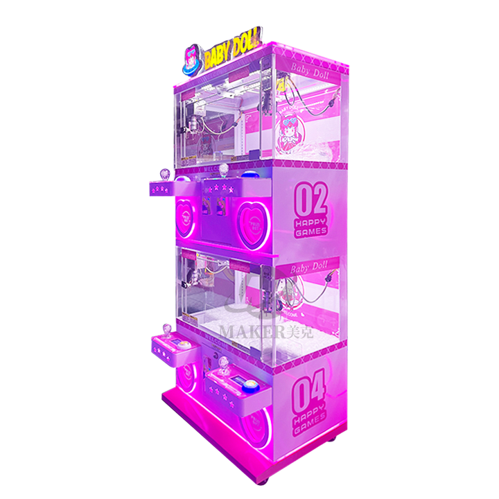 Recreation Plush Toys Doll Parent-Child Four Player Claw Crane Game Machine Gift Machine