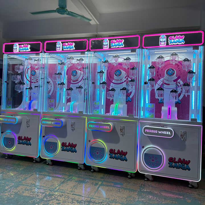 Coin-Operated Arcade Crane Machine Board Material Dolls Catcher Toy with Ferris Wheel Bill Acceptor Amusement Gift Claw Machine