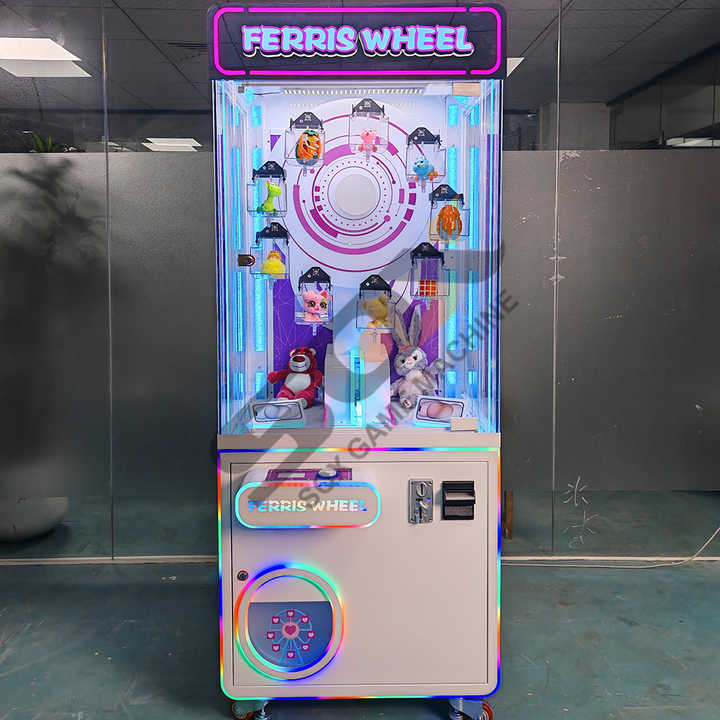 Coin-Operated Arcade Crane Machine Board Material Dolls Catcher Toy with Ferris Wheel Bill Acceptor Amusement Gift Claw Machine