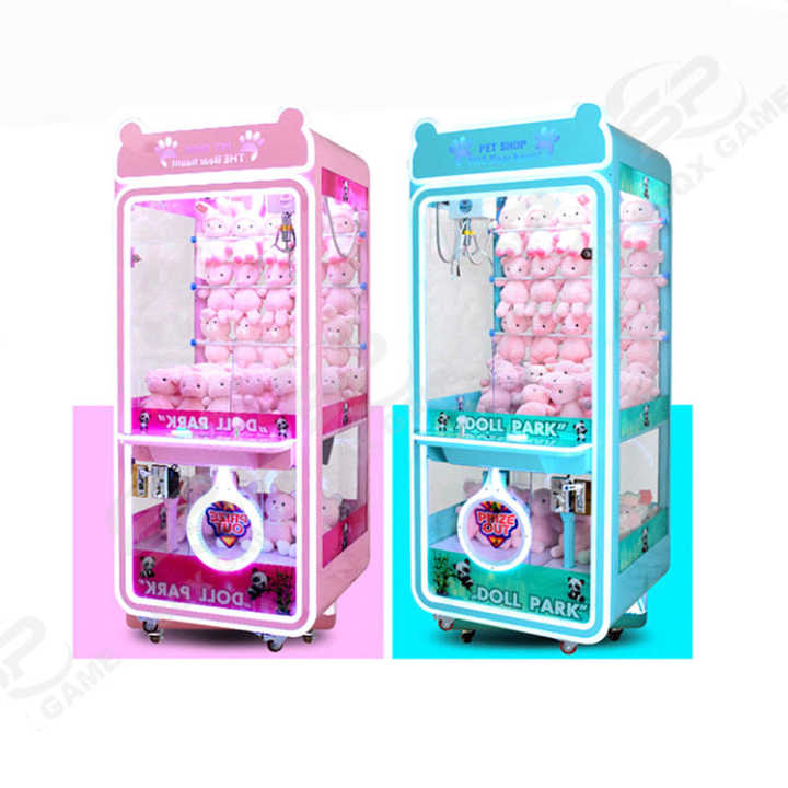 Factory Claw Machine Children's Games Panda Transparent case Custom Claw Crane Machine Plush Toys