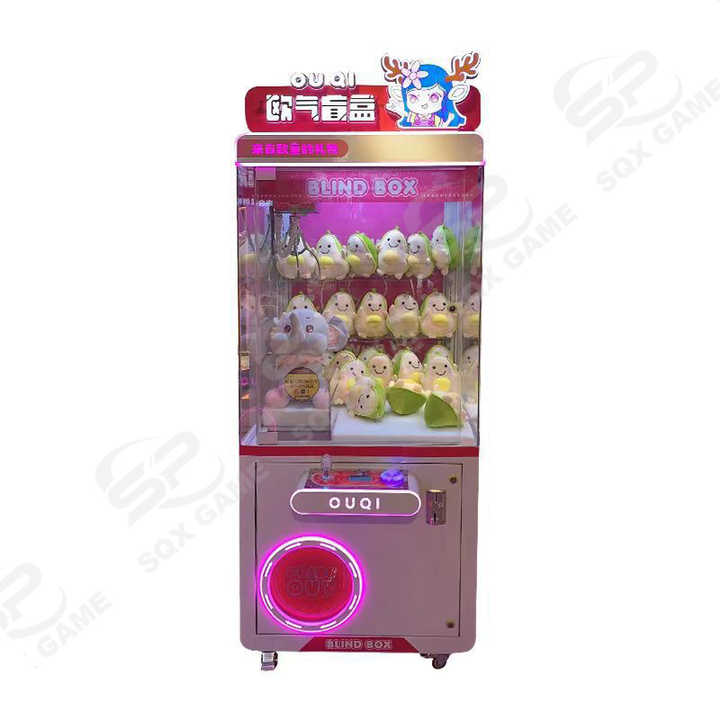 Korean Doll Catcher Table Top with Led Chicken Balls Plushies Coin Operated Claw Crane Machine Plush Toys