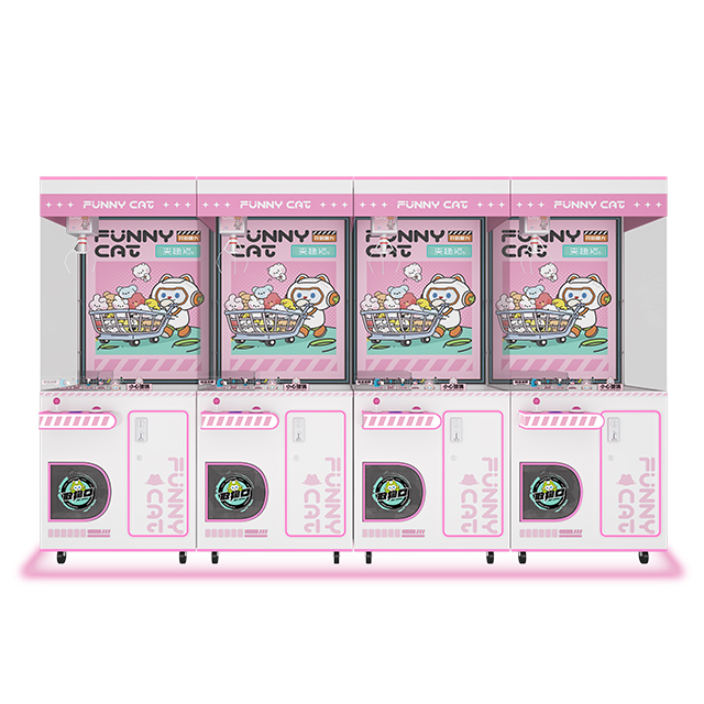 New Product Custom Coin Rotation Transparent Clip Toy Doll Game Machine