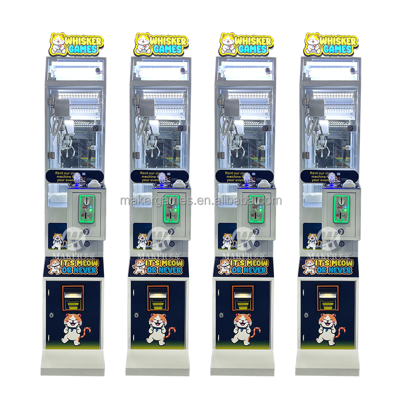 MAKER Arcade Game Doll Machine Metal Coin Operated Games Plush Toy Crane for Boutique Mini Claw Machine