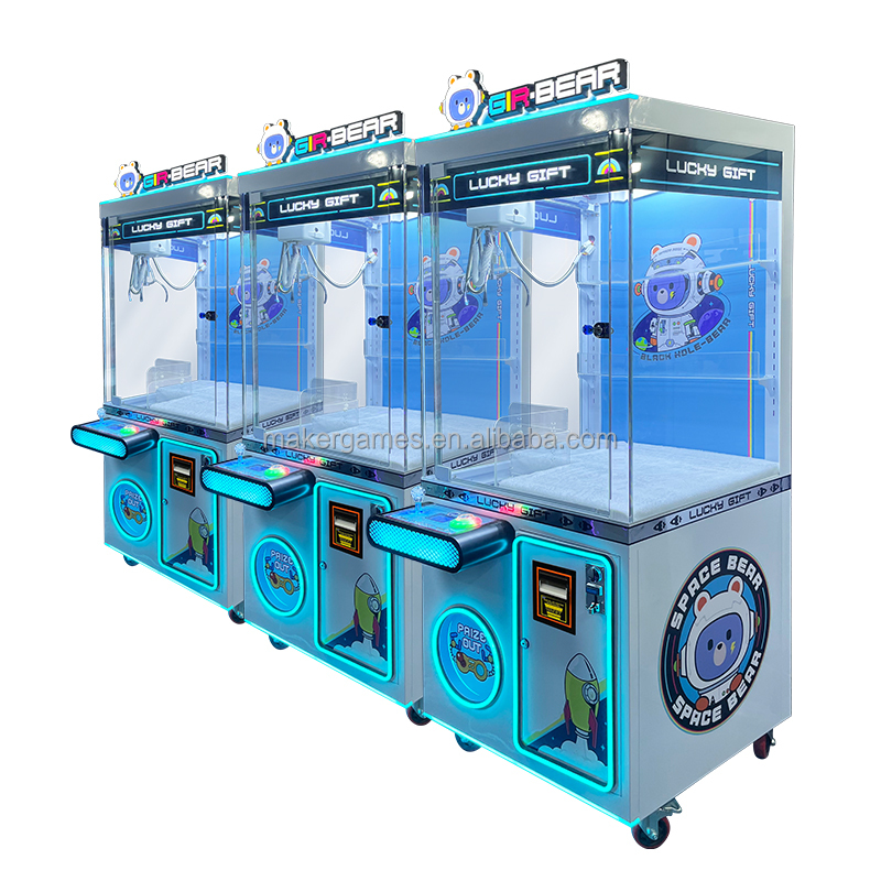 MAKER Hot Selling Commercial Claw Crane Machine Plush Toy/Prize Metal Coin Operated Arcade Game 3 Colors Doll Machine