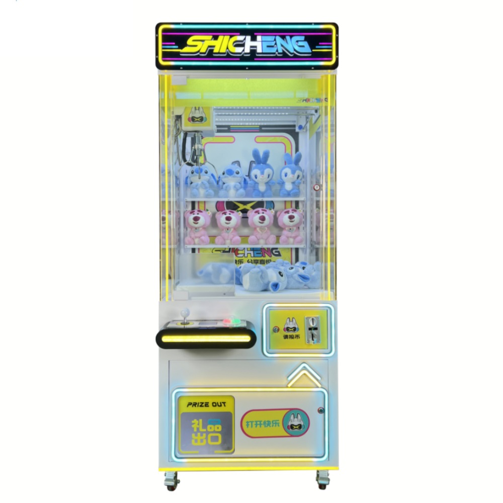 Hot Candy Land Cute Bear White Foshan Claw Crane Game Machine Lucky Box Claw Crane Machine With Apple Electronic Payment