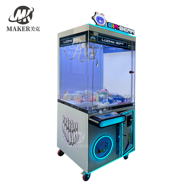 Factory Wholesale Plush Toys Vending Claw Machine Coin Operated Claw Crane Machine with Coin Acceptor for Shopping Mall