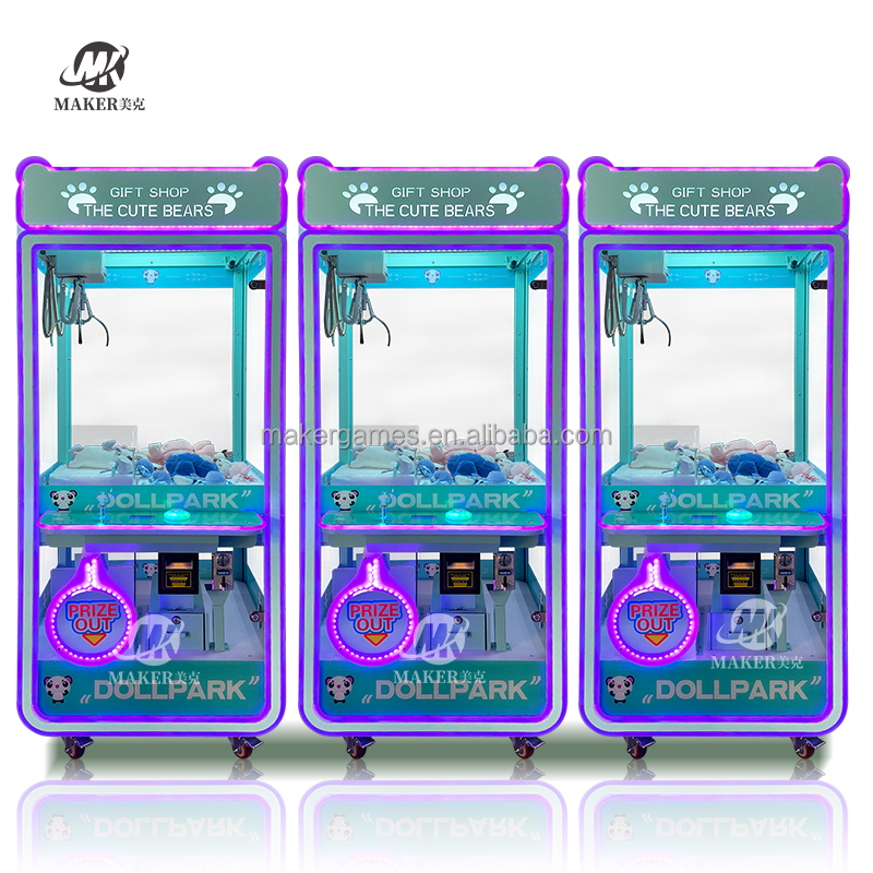 MAKER High Return Coin Operated Gift Shop Cute Bear Metal Crane Claw Machine Arcade Metal Vending Machine Claw Machine